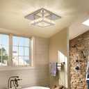 Dimmable Mini LED Chandeliers Modern Crystal Chandelier 7.9 Inches Led Ceiling Light Square Flush Mount Ceiling Light