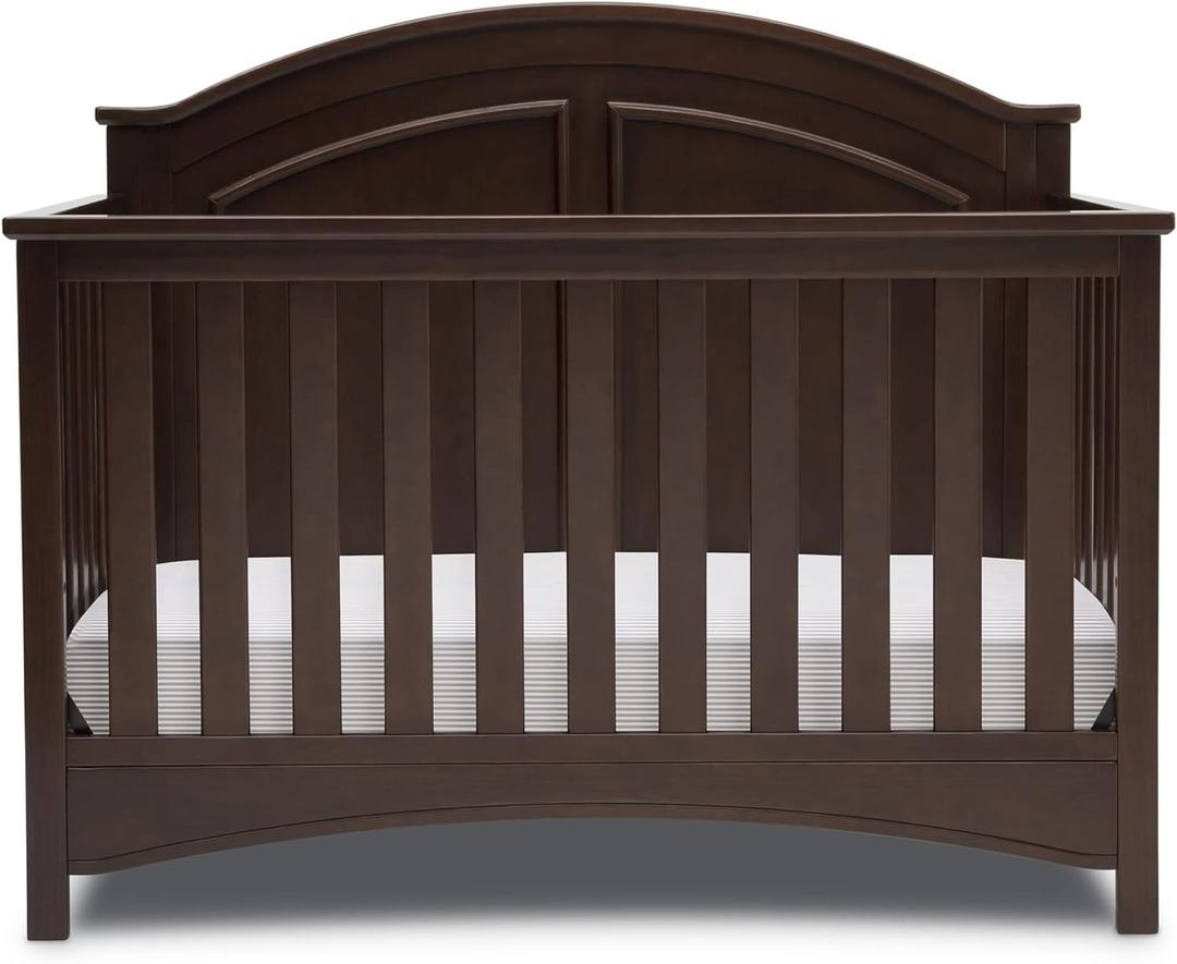 Delta Children Perry 6-in-1 Convertible Crib - Greenguard Gold Certified, Walnut Espresso