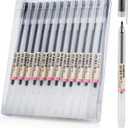 Premium Black Gel Pens, [0.5mm] Extra Fine Point Pens Smooth Writing Ballpoint Pens for Japanese Office School Stationery Supply (12 Packs)