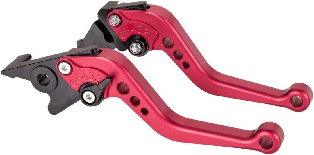 Hopider Short Brake Clutch Levers Compatible with GROM MSX125 2014-2019, CBR250R 2011-2013, CBR300R/CB300F/FA 2014-2019, CB400F/CB400R 2013-2015, CBR500R/CB500F/X 2013-2019, Monkey 125 2018-2019,Red