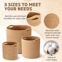 Xuhal 3 Pcs Plant Basket Woven Storage Basket Boho Planter Baskets Modern Woven Flower Tree Pots for Home Decor Blankets Organization (Khaki)