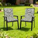 DYTXIII Outdoor High Back Chair Cushions Set of 2, 44x20 in Water Repellent Patio Seat Cushions with Elastic Sponge, All Weather Cushions for Rocking, Dining Chairs, Patio Furniture - Crayon Shells, 44"x20"x2.5"