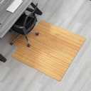 Leinuosen 36" x 48" Office Bamboo Chairmat for Carpet Floor Mat Highly Premium Quality Anti-Slip Office & Home Floor Protector Low Pile Carpet Chair Mat, 5mm Thick(with Lip, Wood)