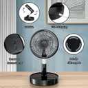 Portable Table Fan, Rechargeable Personal Fan with 48-Hour Battery, 3 Speeds, 120 Oscillation, USB-C Charging, Compact & Lightweight for Home, Office, Travel, and Outdoor Use (Black)