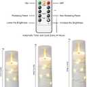 Nimiko Flickering Flameless LED Candles,Battery Operated Candles 24 Pcs with Embedded Star String,Acrylic LED Pillar Candles with Remote,Suitable for Home Decoration to Create an Atmosphere (White)