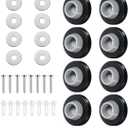 8PCS Heavy-Duty Stainless Steel & Rubber Wall-Mounted Door Stoppers – Black & Gray Universal Door Bumpers for Wall Protection – Easy Install Anti-Slam Stopper (2.25” x 1”)