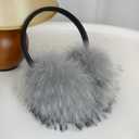 Dufnfn Women's Faux Fur Ear Muffs For Winter Women - Warm Faux Fur Fuzzy Ear Muffs Windproof Cold Weather Ear Warmersgray
