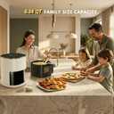 Airfryer 12-in-1,Large Air Fryer 6QT, Square Airfryers Non Toxic, Cooking, Fries, Custard, Chicken Wings, Sea Food, Vegetables', Nonstick & Easy-Clean Basket, Beige, Capacity 6.34 quarts