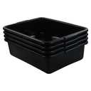 Teyyvn 13L Plastic Bus/Utility Box, Commercial Wash Basin Tote, Pack of 4, Black