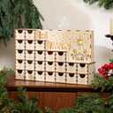 Nuanchu Lighted Christmas Wooden Advent Calendar with 24 Drawers DIY Empty Advent Calendars to Fill Countdown to 2025 Christmas Reusable Nativity Scene Decor Make Your Own Gifts Box for Xmas Adults