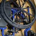Drive Medical Blue Streak Lightweight Wheelchair - Portable Folding Mobility Aid - Swing-Away Footrests - Desk Arms - Durable Steel Frame - Easy Transport & Storage - 16-Inch Seat