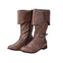 Medieval Male and Female Renaissance Pull On Boots Mid Calf Gothic Boots Halloween Cosplay Cuff Shoes, Size: 12.5
