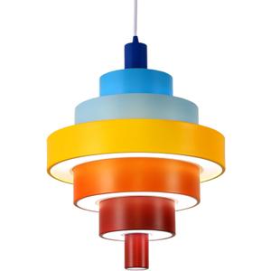 Lampe House Pyramid Pendant Lights 7-Ring,LED Technology Metal Acrylic Shade Modern Pendant Light Fixtures Adjustable Height Hanging Lights for Kitchen Island Bedrooms Kids Living Rooms & Dining Areas (Rainbow)