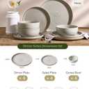 Famiware Meteor Plates and Bowls Sets for 4, 12 Pieces Dinnerware Sets, Microwave and Dishwasher Safe Dishes Set, Matcha Green