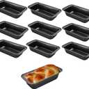 10 Pcs Loaf Pans for Baking Bread, Nonstick Loaf Bread Pan 8 x 4 Inch, Carbon Steel Bread Pan for Homemade Bread (Black)