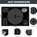 Extra Large Baking Mat - 26" Silicone Pastry Mat, Reusable Non-Stick Dough Mat with Measurement for Fondant, Rolling Dough, Pie Crust, Pizza and Cookies, Black