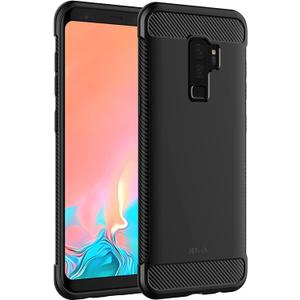 JETech Slim Fit Case for Samsung Galaxy S9+ Plus, Thin Phone Cover with Shock-Absorption and Carbon Fiber Design (Black)