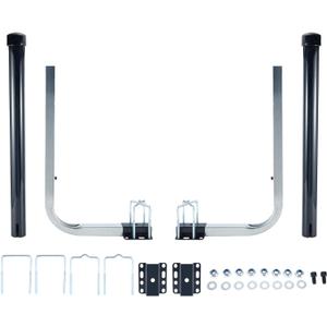 1 Pair of Boat Trailer Guide, Trailer Guide Ons Galvanized Steel for Boat, Fishing Boat, Sailboat Trailer, Silver and Black, L Shaped/T Shaped