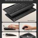 seenda Bluetooth Keyboard and Mouse Combo, COE201 3 Multi-Device Connection Keyboard Mouse with Phone Holder, Full Size Wireless Ergonomic Compatible for Windows, Laptop, MacBook, iPad,Black