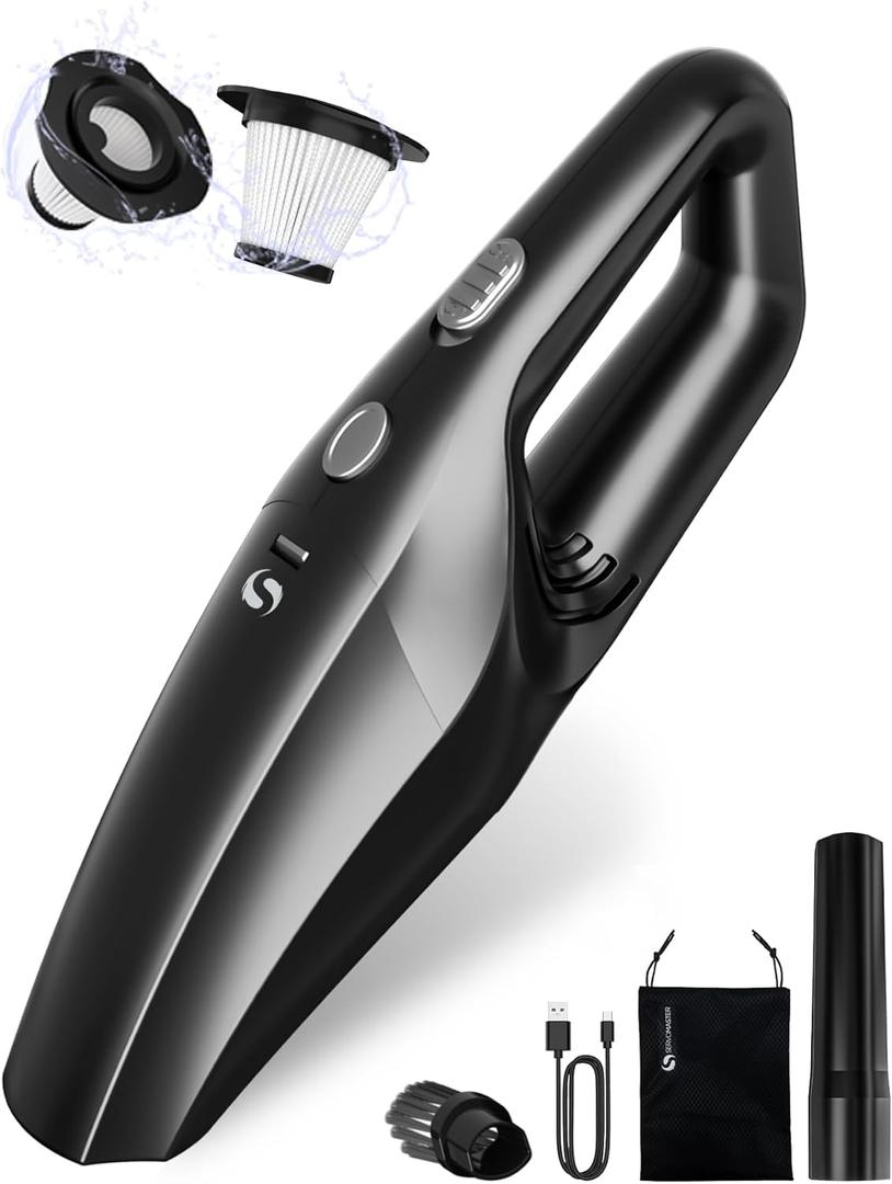 Handheld Vacuum Cordless, Car Vacuums Powerful with Rechargeable Battery, Portable Hand Held Vacuum Cordless with Washable HEPA Filter, Mini Vacuums Kit for Men and Women