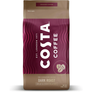 Costa Coffee Ground Coffee, Signature Blend Dark Roast, 12oz each, Rainforest Alliance Certified Pack Of 2 EXP. 02/28/2026