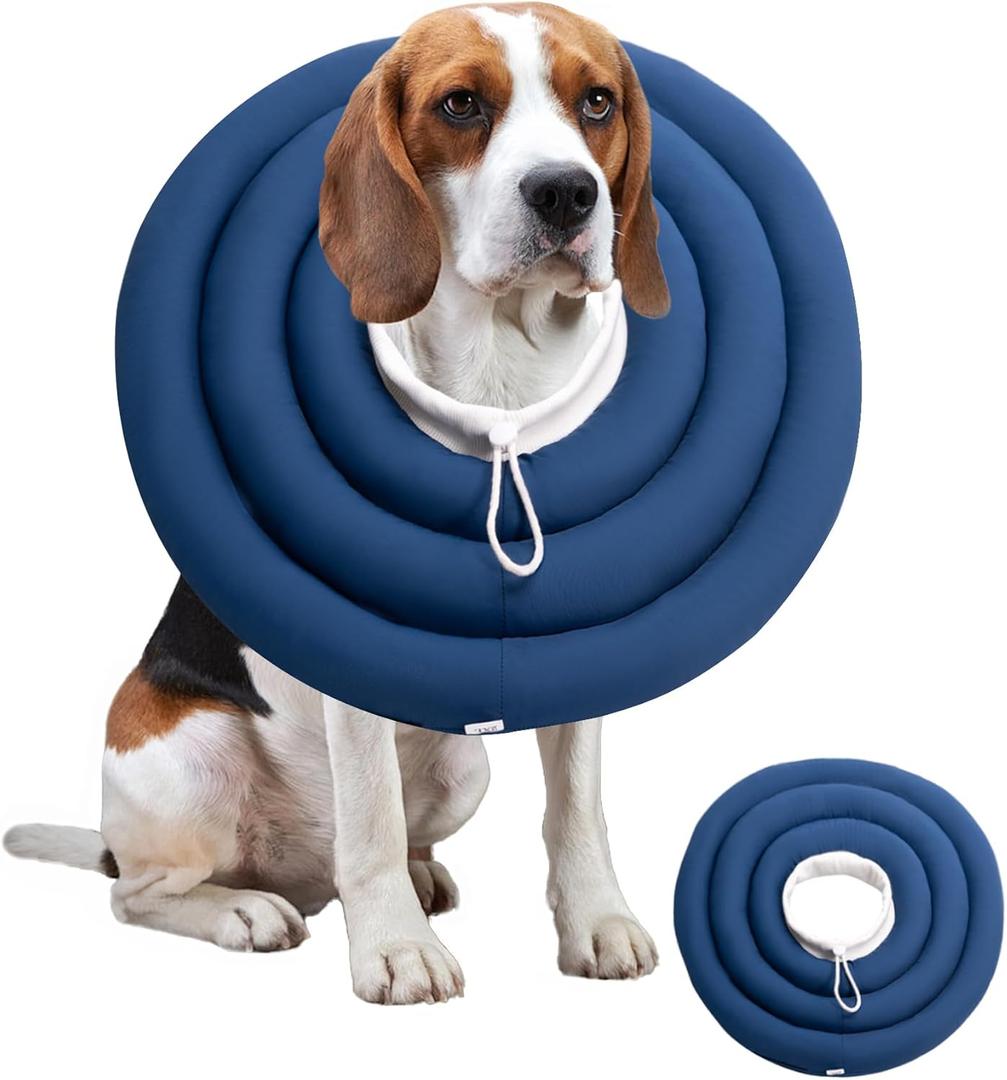 Soft Dog Cones, Recovery Dog Donut Collar After Surgery- Cone of Shame Alternative, Pet Elizabethan E-Collar Anti-Bite Lick Wound Healing Adjustable for Small Large Medium Dogs, 2XL