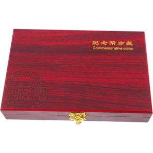 1Pc Wooden Coin Box for Collectors Portable Coin Holder Storage Case with Buckle Closure for Commemorative Coins Slots Home Decor Coin Enthusiasts