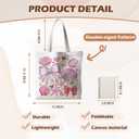 Coastal Seashell Tote Bag, Pink Seashell Pearl Canvas Tote Bags for Women, Girly Coastal Ocean Gift for Woman, Beach Summer Reusable Grocery Shopping Bags