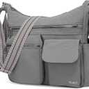 CLUCI Travel Purses for Women, Waterproof Nylon Crossbody Bags for Woman Trendy, Anti Theft Shoulder Handbags for Ladies (A3-grey)