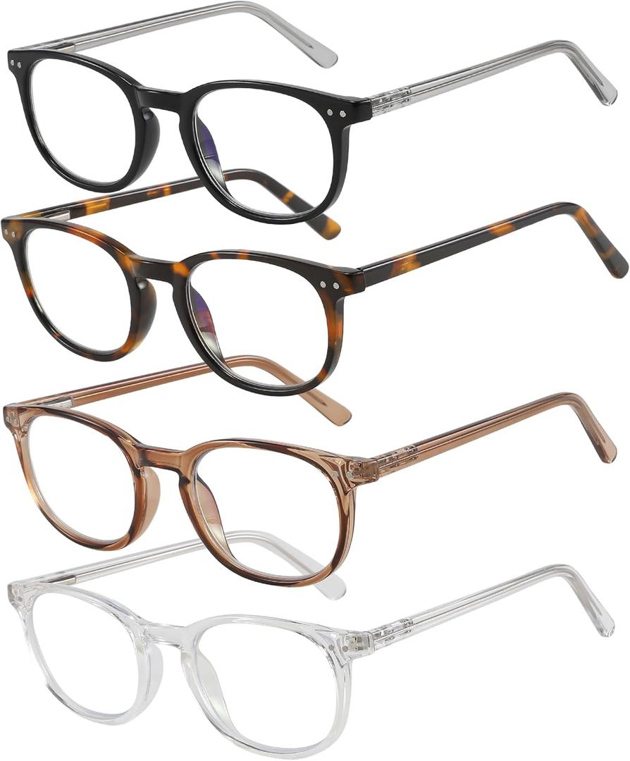 Reading Glasses for Women Men Square Oval Readers with Spring Hinge Anti UV Glare (Black/Grey,demi Brown,brown,transparent)