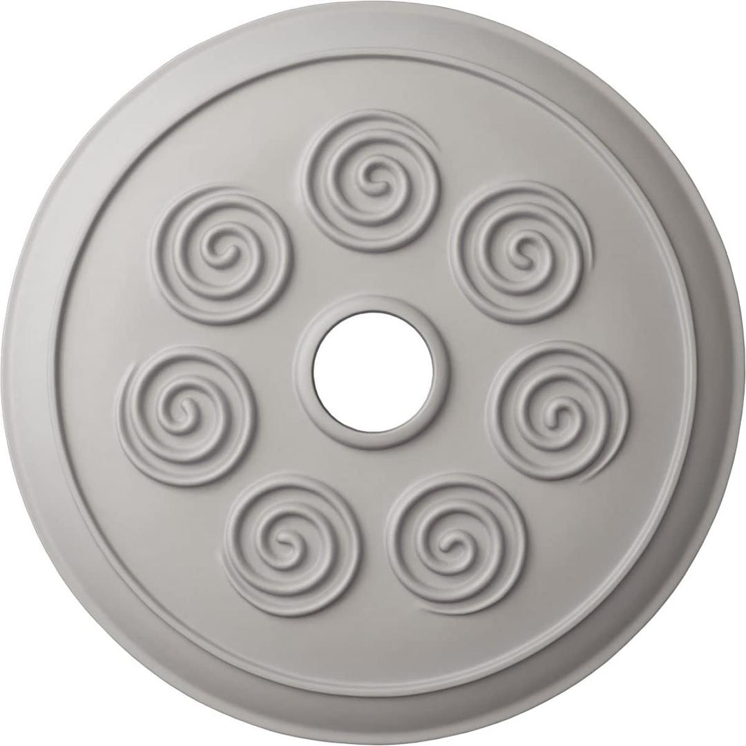 Ekena Millwork Spiral Ceiling Medallion, Ultra Pure White