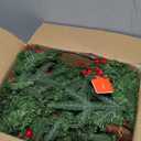 Christmas Garland, 9ft Pre-Lit Christmas Garland with Lights, Battery Operated with Pine Cones & Red Berries, Artificial Christmas Greenery for Mantle, Staircase, Doorway, Indoor Outdoor Decorations