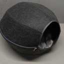 Donut Cat Tunnel Bed Peekaboo Cat Cave for Large Cats Up to 30 Lbs, Kitty Interactive Playing Tent House for Multiple Cats,Detachable,Scratch Resistant (2 in 1 Black, Medium  20 Inch Diameter)