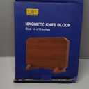 HOSHANHO Magnetic Knife Block, Thickened Acacia Wood Kitchen Knife Holder Stand with Strong Magnets, Multifunctional Double Side Knife Storage Organizer for Kitchen Counter (14*10*4.7 inch)