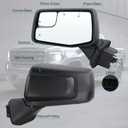 Left Driver Side Mirror Compatible With 2019 2020 2021 2022 2023 2024 2025 2026 GMC Sierra 1500 With Manual Folding Power Glass Heated Matte Black Replace#84732161,84309731(5Pins)