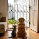 Retractable Metal Dog Gate for Front Door & RV, 39.37" Wide 30.7" Tall, Bite-Resistant Pet Barrier, Wall-Mounted Space-Saving Indoor Dog Gate