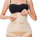 Nebility Shapewear Bodysuit Waist Trainer Open Bust Bodysuits for Women Tummy Control Criss-Cross Body Shaper (3X-Large, Beige)