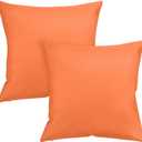 M METERXITY 2-Pack Outdoor Pillows Covers, 24 x 24 Inch Modern Throw Pillows Cover for Tent/Patio/Garden Couch Sofa, Waterproof Boho Pillowcases [Orange]