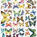 59 Pcs Butterfly Window Decals  Colorful Window Clings to Prevent Bird Strikes, Removable Sliding Glass Door Decals & Peel-and-Stick Window Stickers for Glass Doors, Decorative Cling-On Vinyl