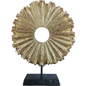 Modern Abstract Round Decorative Sculpture, Dining Living Room Desk Decor,Geometric Home Decor Statues,Shelf Top Decor Aesthetics, Coffee Tables or Office ShelvesGolden (14.17"golden)