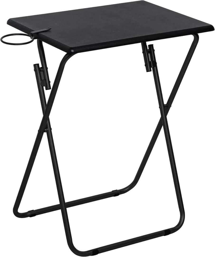 TV Tray Table, Portable Folding TV Table for Eating, Black, 1 pcs
