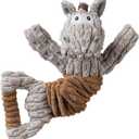 Squeaky Dog Toy, Durable Dog Toy Large Breed, Tug of War Dogs Interactive Toy, Stuffed Plush Puppy Toys with Crinkle Paper for Small, Middle, and Big Dogs(Tug of War Series, Donkey)