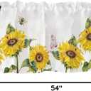 Vibrant Sunflower Window Valance for Bedroom Living Room, Yellow Sun Flower Curtains Valanes for Windows, 3" Rod Pocket Window Treatment for Animal Summer Home Decorations, 54 x 18 Inch, 1 Panel