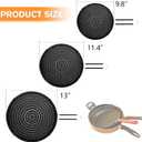 Silicone Splatter Screen for Frying Pan,Grease Splatter Guard,Heat-Resistant Splatter Guards for Cooking,Dishwasher Safe (9.8", 11.4", 13")