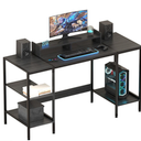 MINOSYS Computer Desk - 55 Inch Home Office Desk with Storage, Gaming Desk with Monitor Stand, Modern Simple Study Table, Adjustable Storage Space, Black