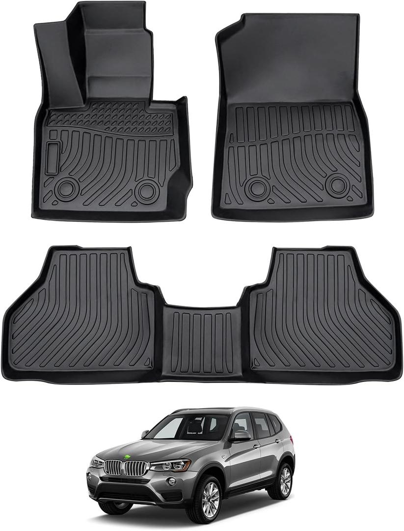 Cartist Compatible with Floor Mats BMW X3 F25 2011-2017 All Weather Floor Mat Carpet Protection TPE Odorless Heavy Duty Floor Liners