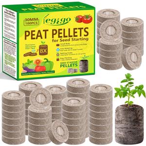 Legigo 100 Pcs 30mm Peat Pellets Seed Starter Soil Pods- Seedling Soil Block Peat Pods for Seed Starting, Compressed Seed Pod Starter Plugs for Garden Plant Cuttings Herb Flower and Vegetables