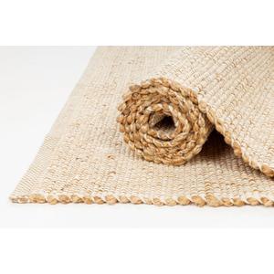 KEMA Jute Cotton Hand Woven Area Rug - 4x6 Feet, Natural White