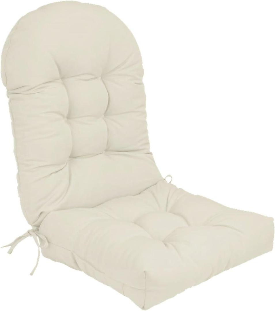 Adirondack Chair Cushion, Rocking Chair Cushion, Non-Slip High Back Patio Chairs Cushions with Ties, Waterproof Thickened Chair Pad for Indoor and Outdoor, 45x20x5 inch, Beige, 1-Pack