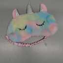 Cute Animal Sleeping Sleep Mask Soft Plush Blindfold Cute Rabbit Panda Koala Eye Cover Eyeshade for Kids Teens Girls Women (Unicorn Rainbow)